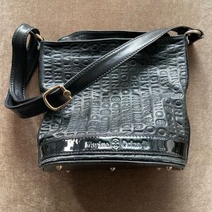 Marino Orlandi Black Embossed Shoulder Bag